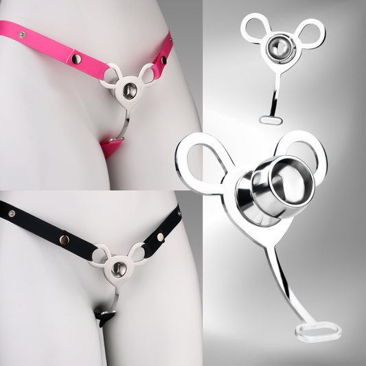 Minimalist Inverted Chastity Cage with Adjustable Nylon Belt for Sissy Ladyboy Crossdresser Negative Cock Penis Lock