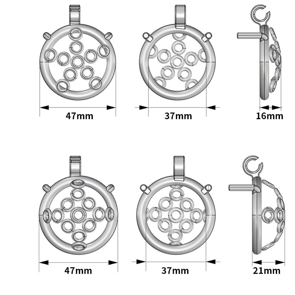 Small Compact Metal Chastity Cage For Men Anti-Escape Hollow Tiny Cock Cage with Built-in Lock