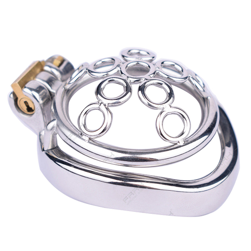 Small Compact Metal Chastity Cage For Men Anti-Escape Hollow Tiny Cock Cage with Built-in Lock