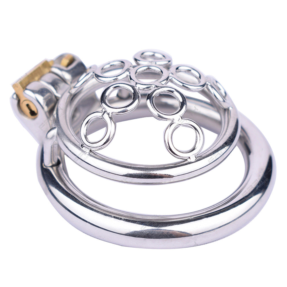 Small Compact Metal Chastity Cage For Men Anti-Escape Hollow Tiny Cock Cage with Built-in Lock