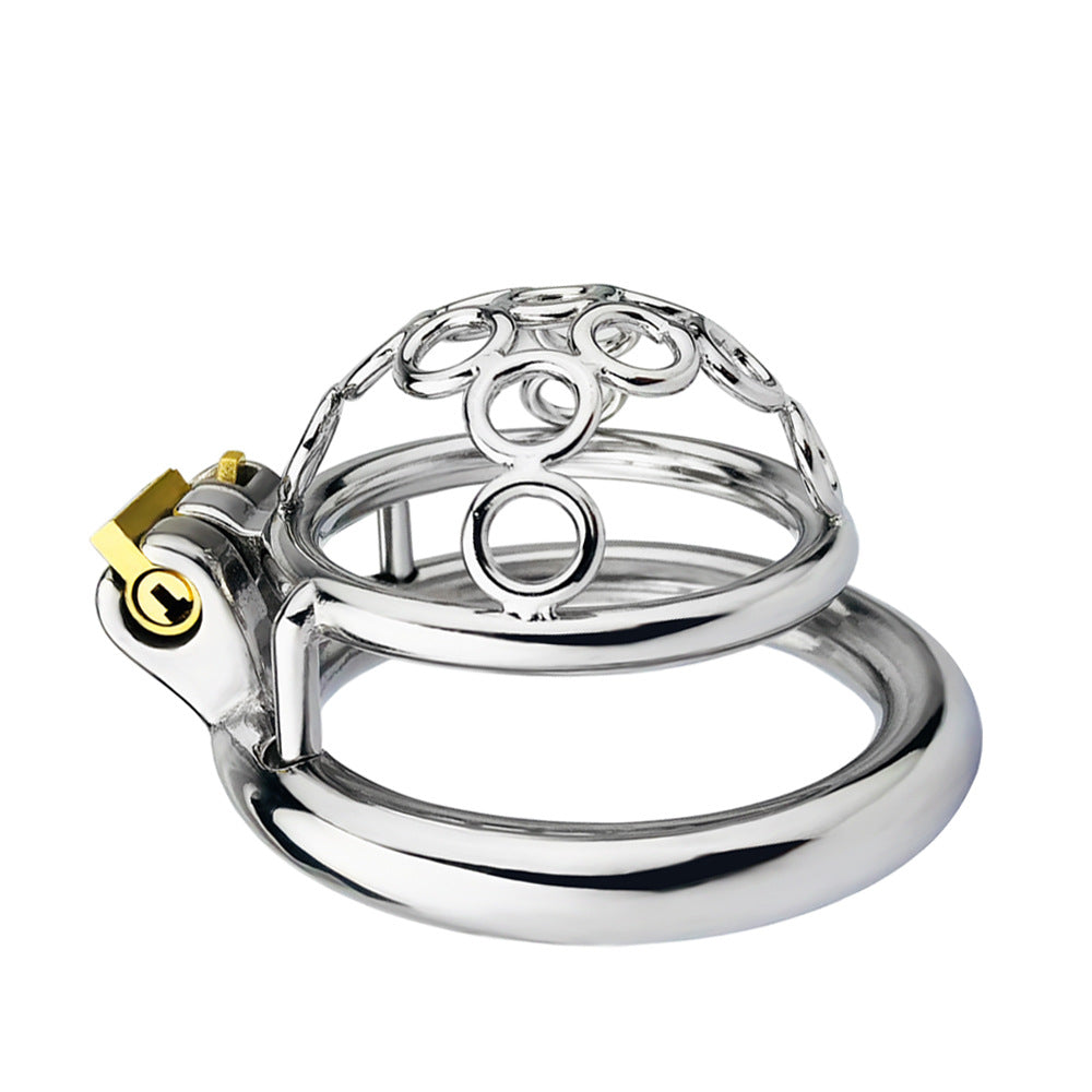 Small Compact Metal Chastity Cage For Men Anti-Escape Hollow Tiny Cock Cage with Built-in Lock