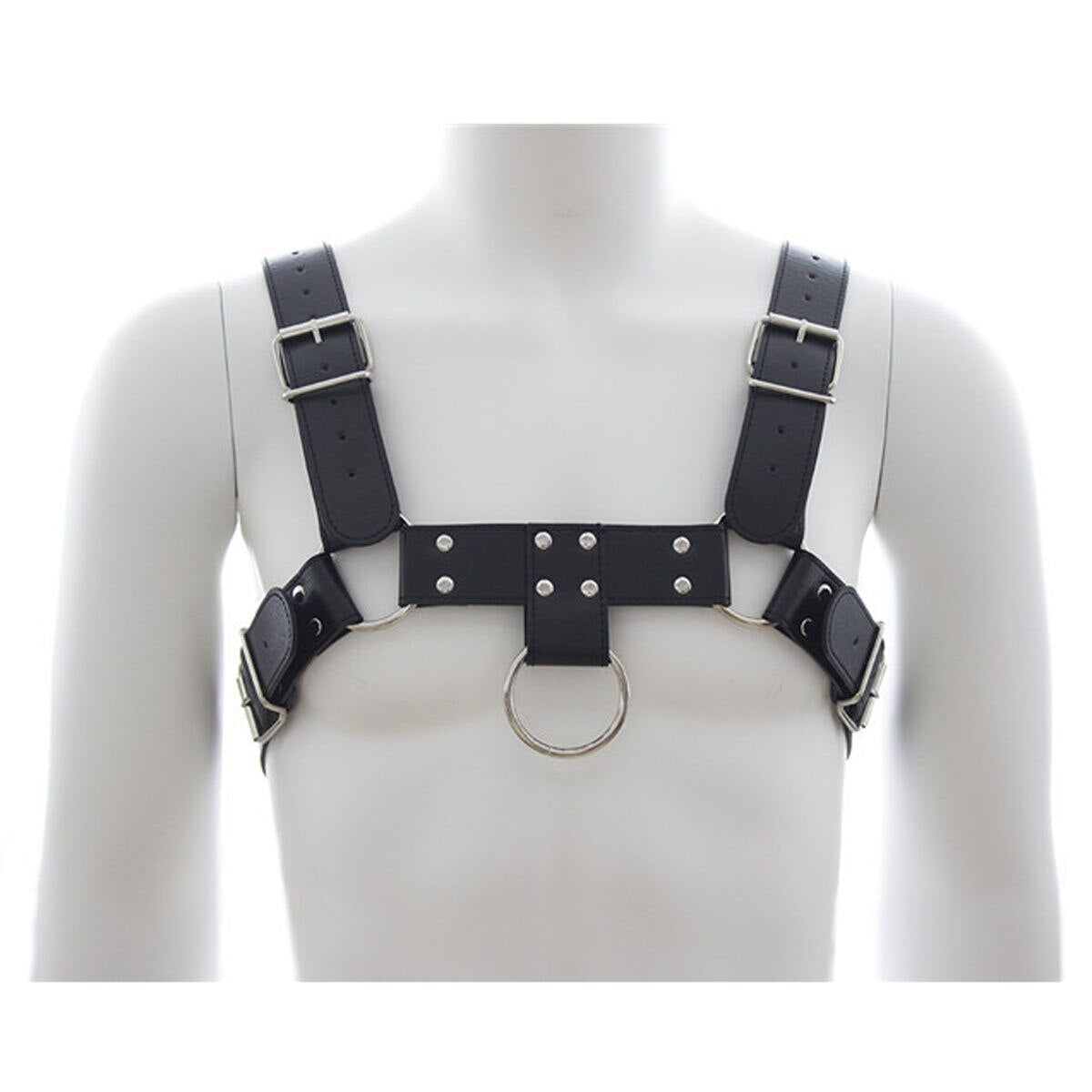 PU Leather Male Chastity Bondage Underwear Set - Chastity Belt For Men and Chest Bondage Top