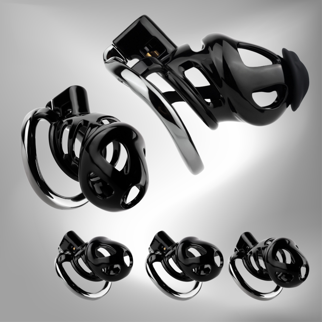 Breathable Resin & Aluminum Cobra Chastity Cage with Silicone Urethral Tube