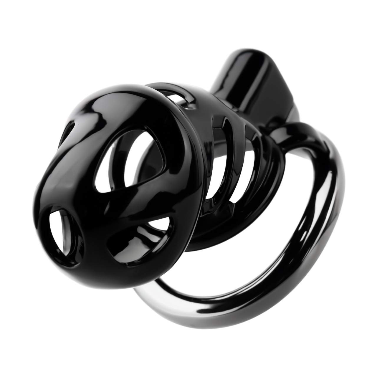 Breathable Resin & Aluminum Cobra Chastity Cage with Silicone Urethral Tube