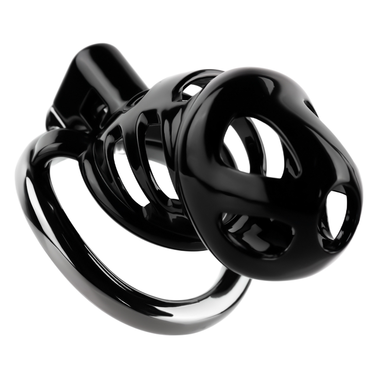 Breathable Resin & Aluminum Cobra Chastity Cage with Silicone Urethral Tube