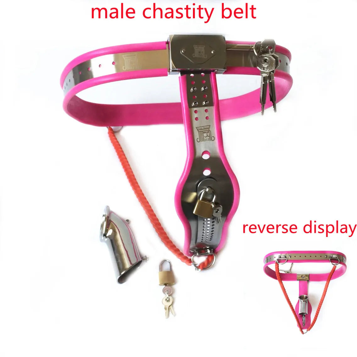 Y-Back Stainless Steel Chastity Belt For Men with Detachable Penis Cage BDSM Male Chastity Device