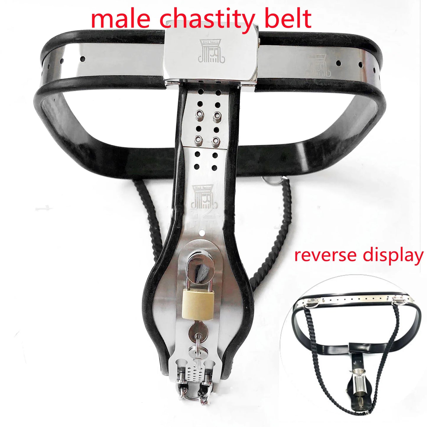 Y-Back Stainless Steel Chastity Belt For Men with Detachable Penis Cage BDSM Male Chastity Device