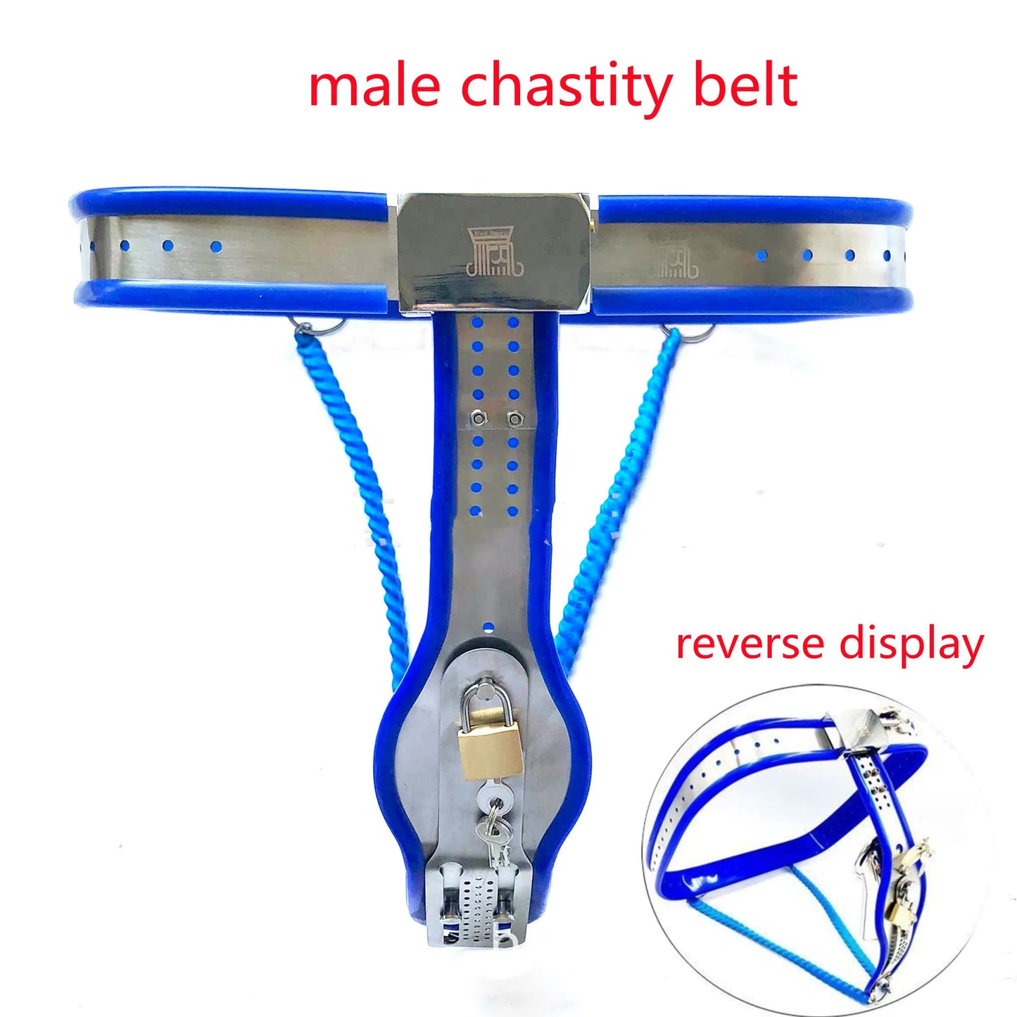 Y-Back Stainless Steel Male Chastity Belt with Detachable Cock Cage Chastity Device For Men