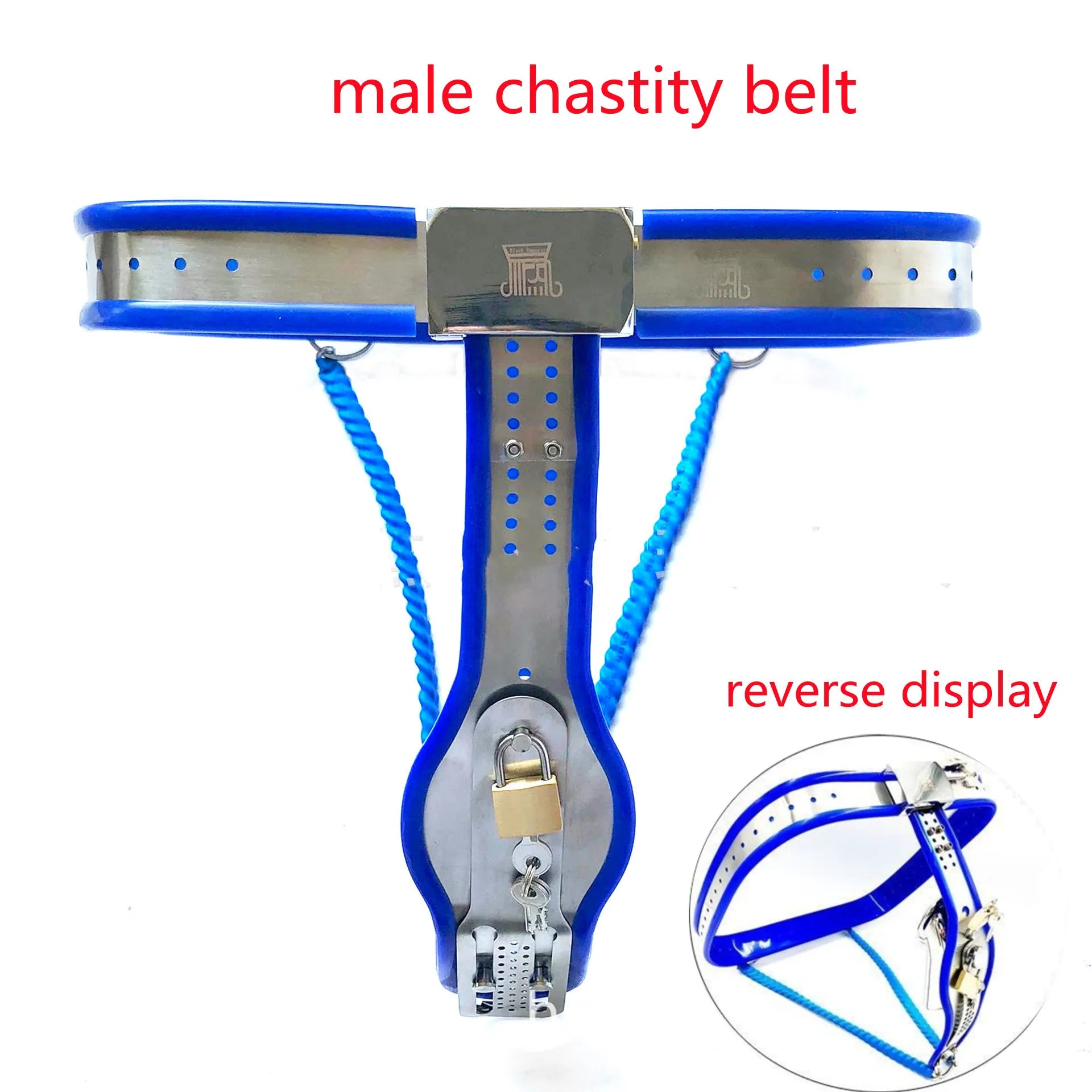 Y-Back Stainless Steel Male Chastity Belt with Detachable Cock Cage Chastity Device For Men