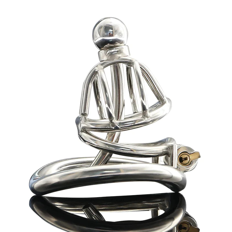 Super Small Urethral Chastity Cage with Metal Catheter Hollow Stainless Steel Tiny Cock Cage