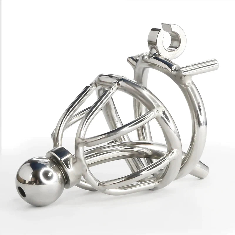 Super Small Urethral Chastity Cage with Metal Catheter Hollow Stainless Steel Tiny Cock Cage