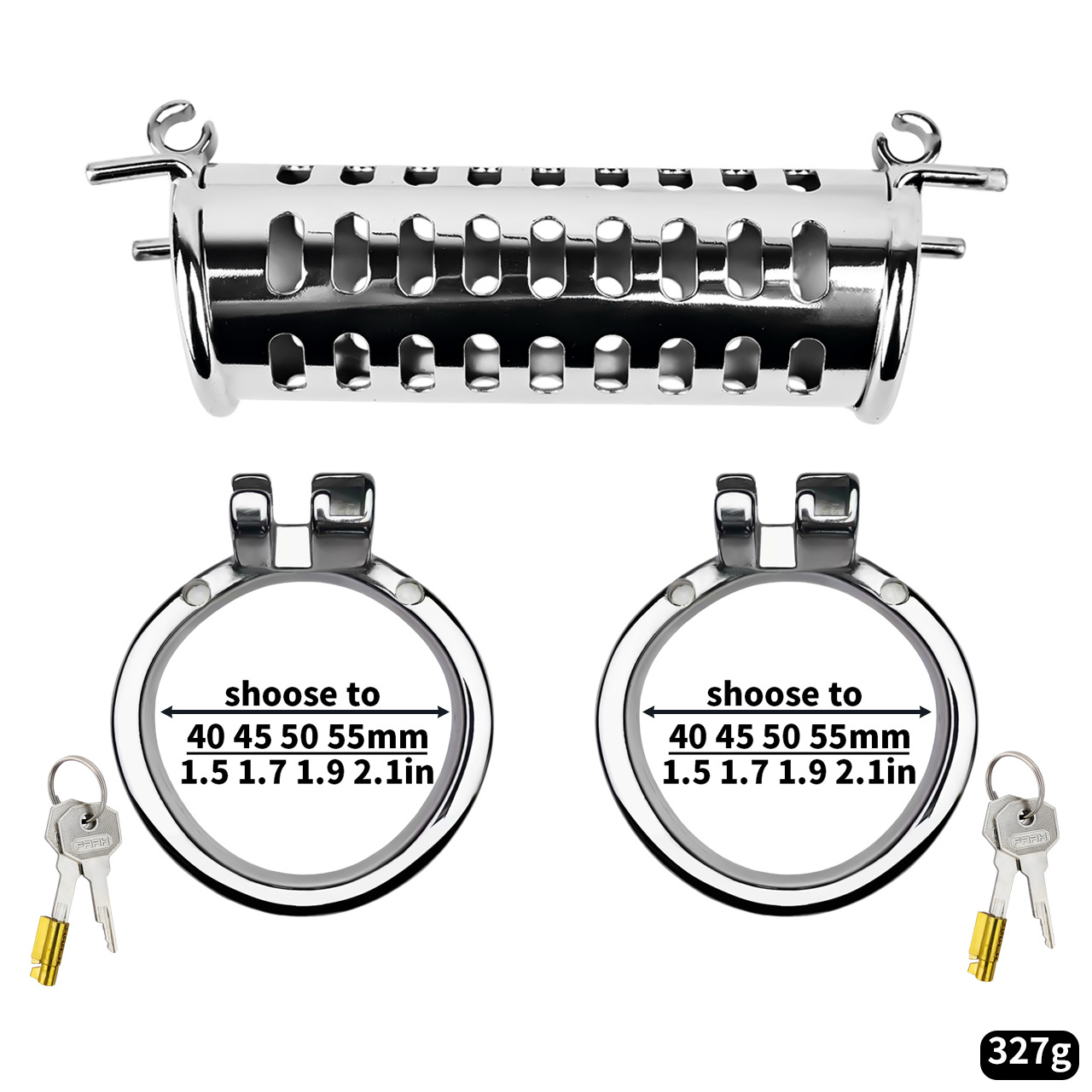 Stainless Steel Dual Cock Cage for Gay Couples’ BDSM Play Chastity Training Tool