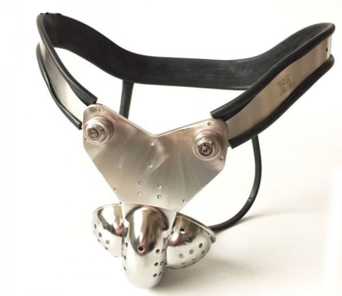 Male Chastity Belt with Scrotum Cock Cage and Double-Wire Lock Anti Escape Chastity Belt For Men