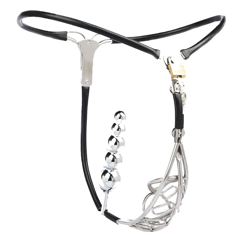 Discreet Chastity Belt For Men with Hollow Penis Cage and Anal Plug Male Chastity Belt Device