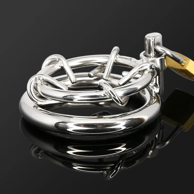 Flat Spiked Chastity Cage with Thorns - ChastityForMan