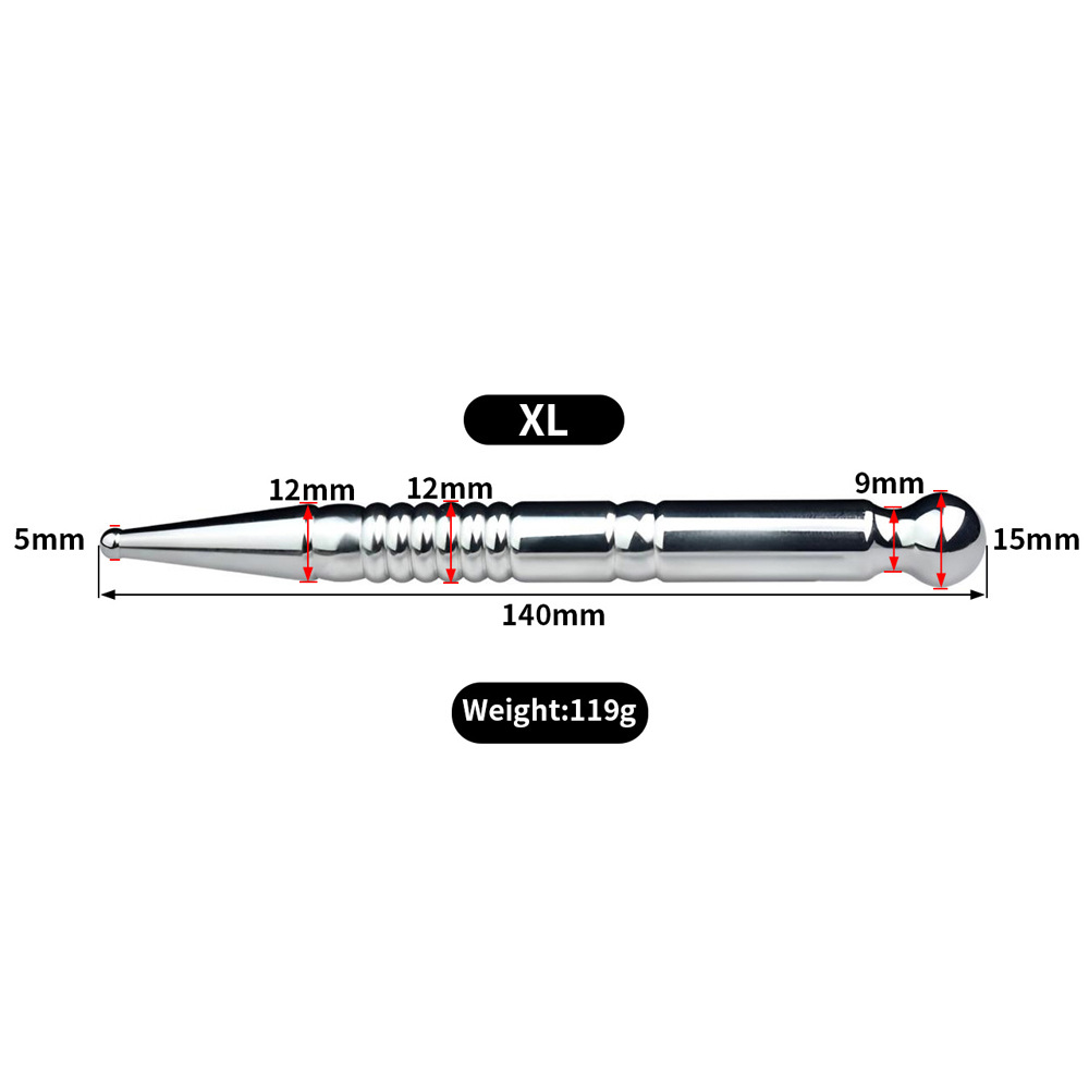 Stainless Steel Dual-Ended Urethral Sound & Anal Plug Hardcore Stretch & Fill