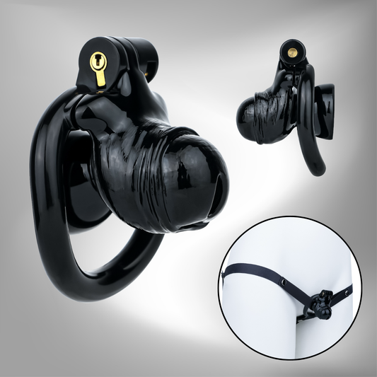 Black Realistic Penis-Style Male Chastity Device
