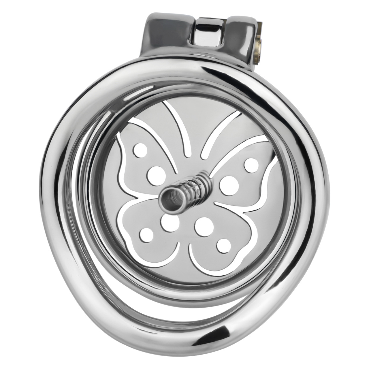 Chic Steel Butterfly Flat Chastity Cage for Sissy Training  Urethral Cock Lock BDSM Toy for Men