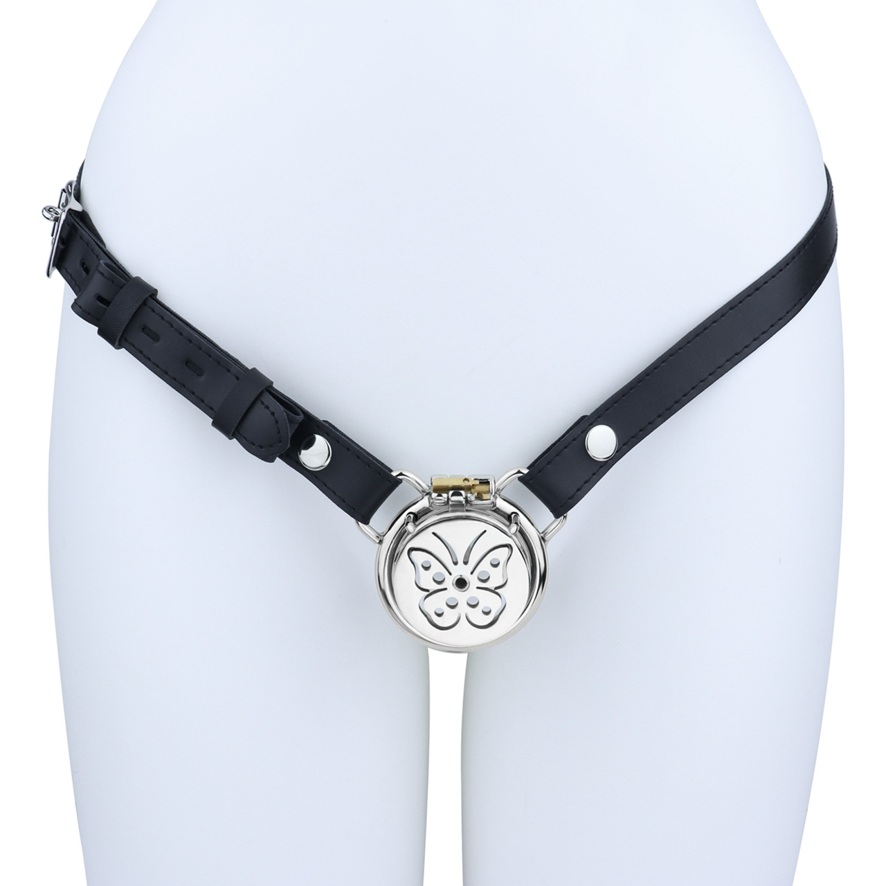 Chic Steel Butterfly Flat Chastity Cage for Sissy Training  Urethral Cock Lock BDSM Toy for Men