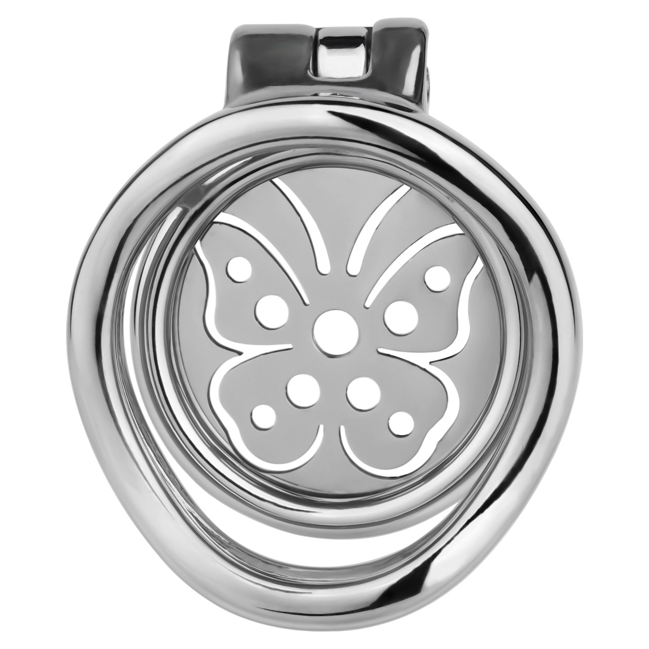 Chic Steel Butterfly Flat Chastity Cage for Sissy Training  Urethral Cock Lock BDSM Toy for Men