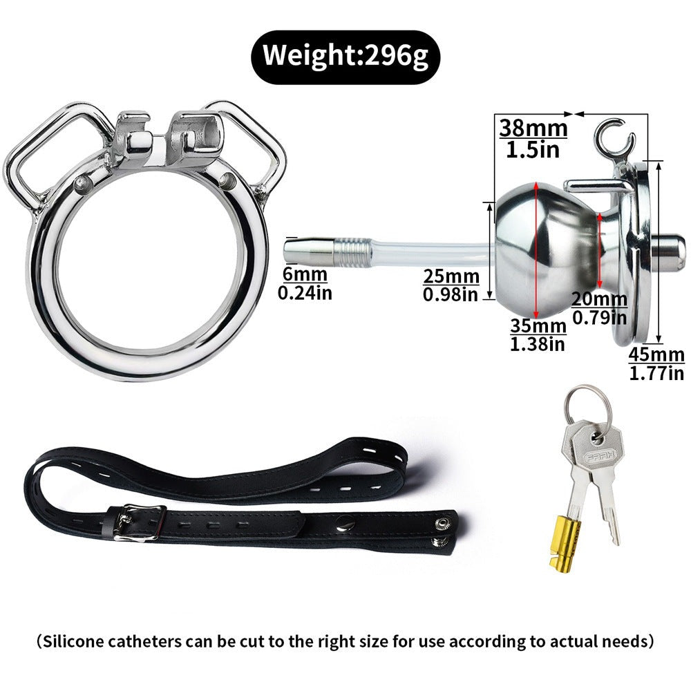 butterfly inverted chastity belt cock cage with silicone catheter