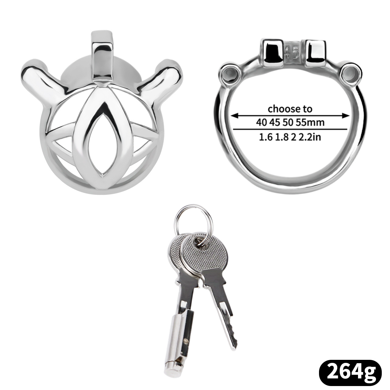 Micro Metal Chastity Cage with Easy-Pee Hole and Silicone Pussy Catheter