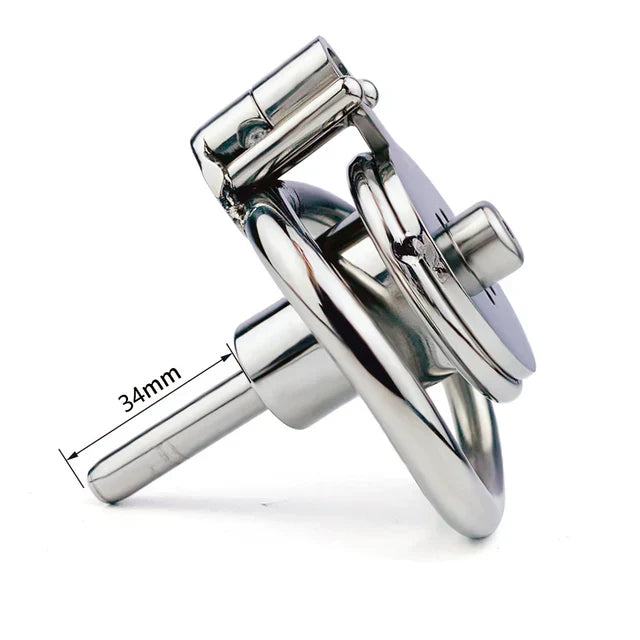 femboy inverted cock cage with urethral sounding rod