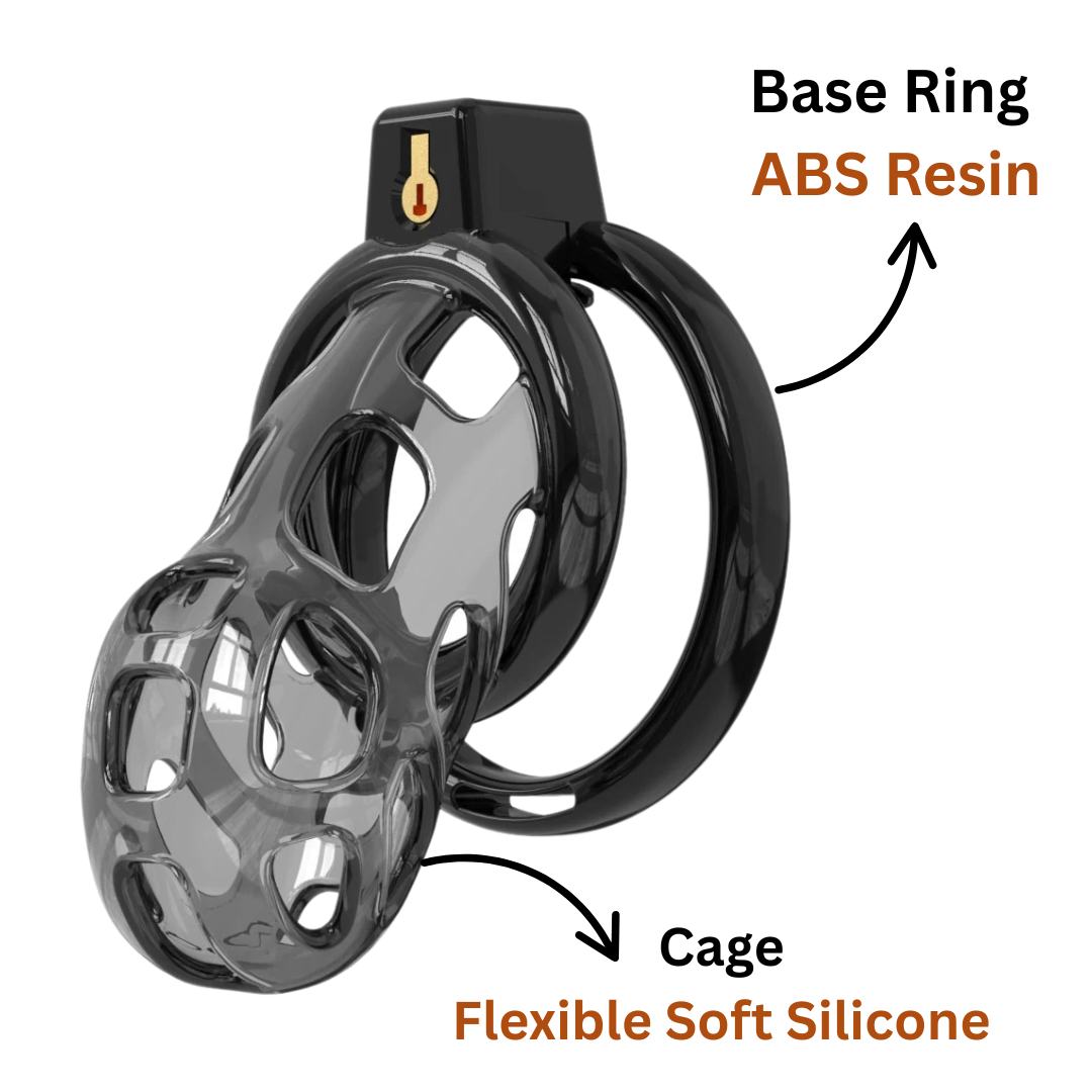 Flexible Soft Silicone Cobra Chastity Cage Set Comfy Cock Cage for Beginners