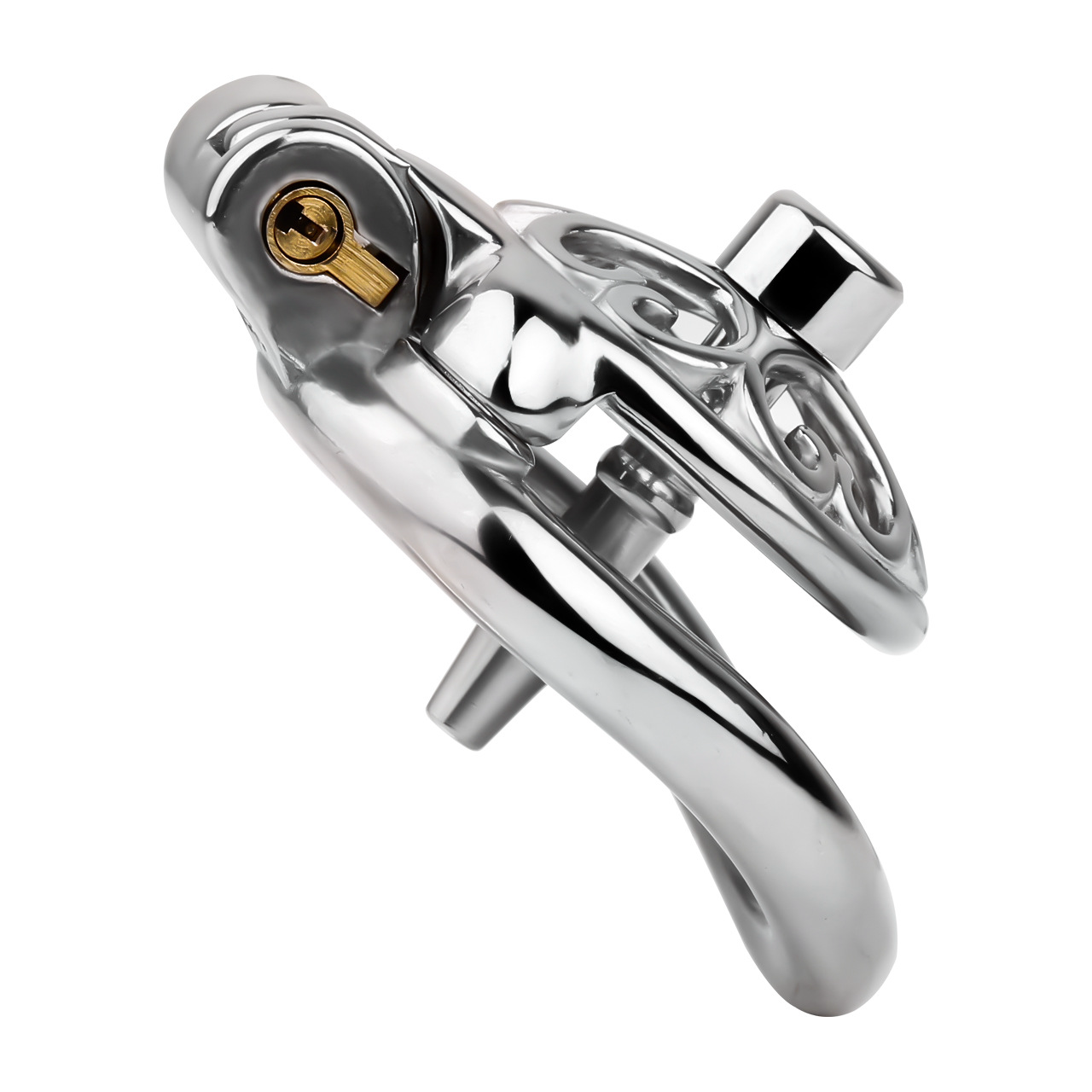 Detachable Flat & Inverted Hollow Heart Chastity Cage with Silicone/Metal Catheter