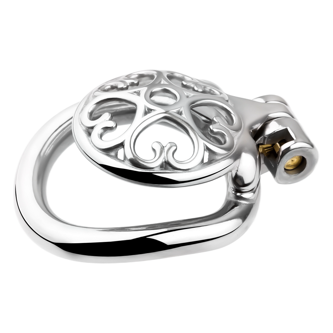 Detachable Flat & Inverted Hollow Heart Chastity Cage with Silicone/Metal Catheter