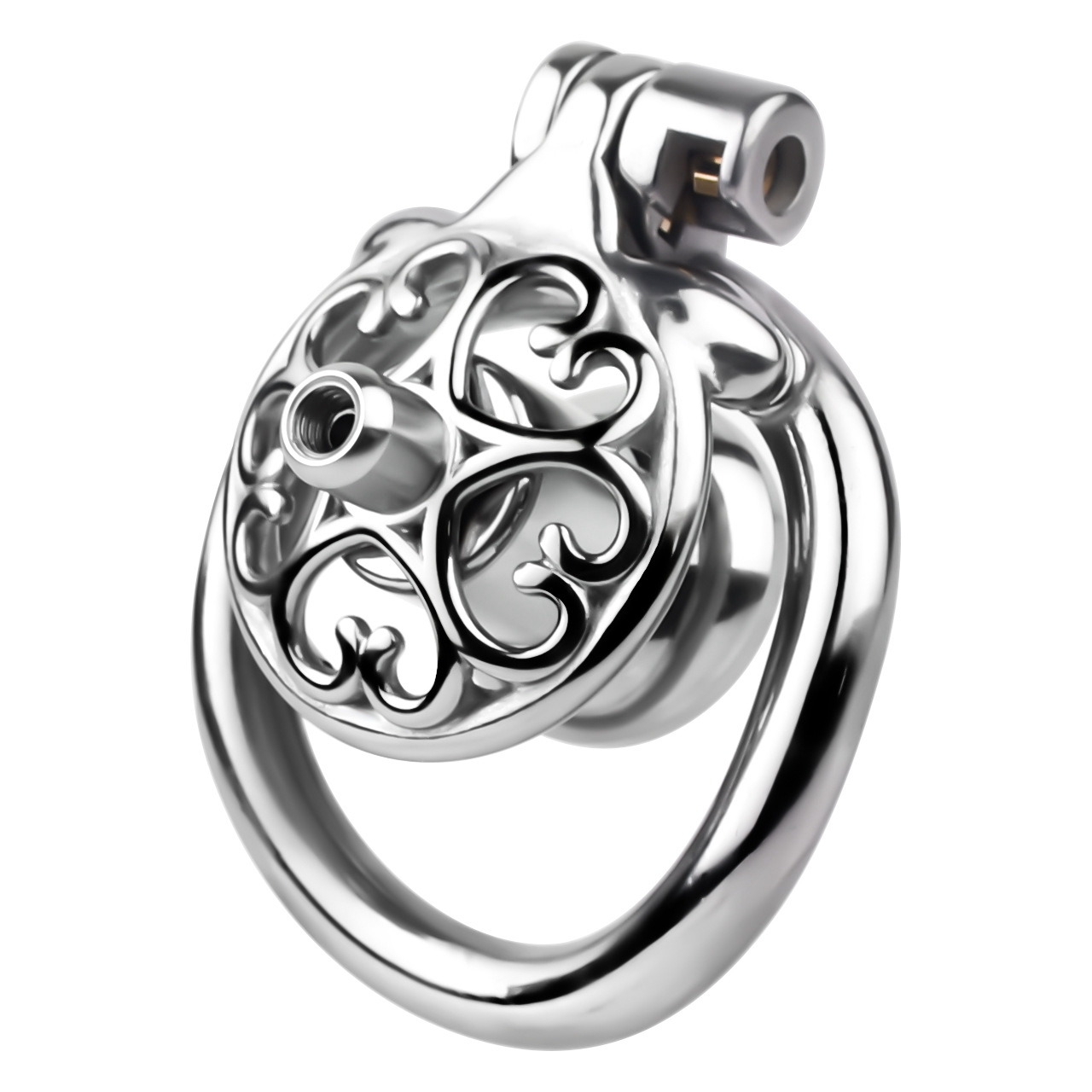 Detachable Flat & Inverted Hollow Heart Chastity Cage with Silicone/Metal Catheter