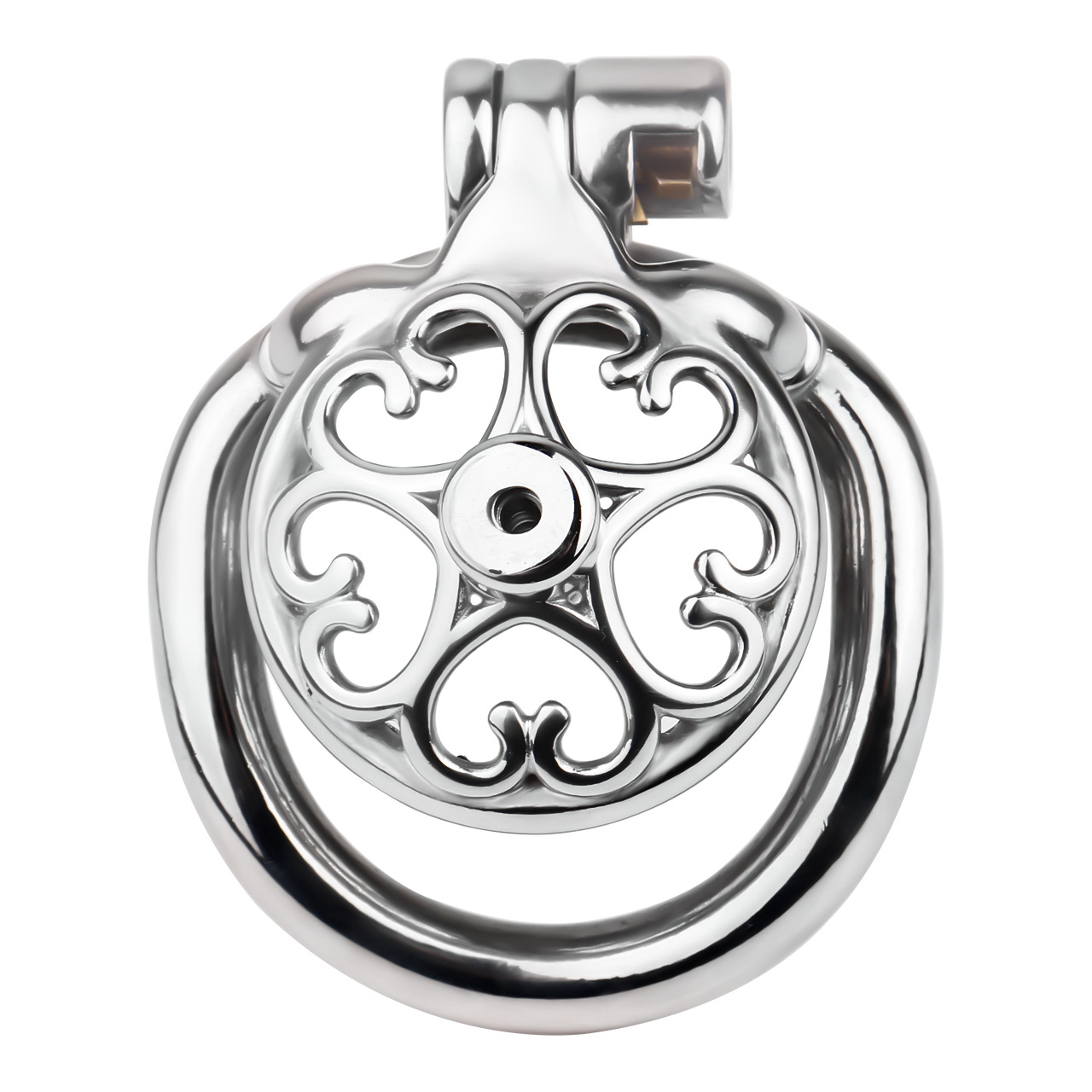 Detachable Flat & Inverted Hollow Heart Chastity Cage with Silicone/Metal Catheter
