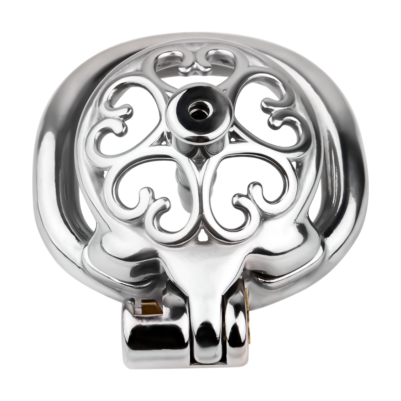 Detachable Flat & Inverted Hollow Heart Chastity Cage with Silicone/Metal Catheter
