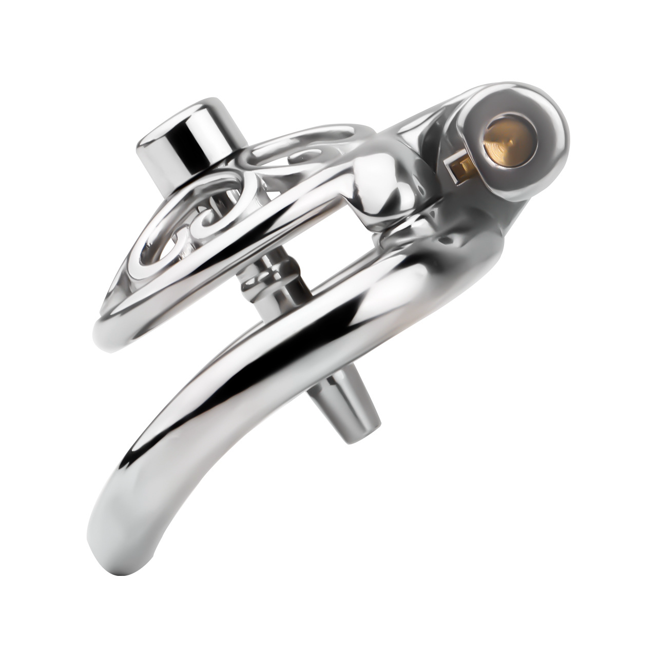 Detachable Flat & Inverted Hollow Heart Chastity Cage with Silicone/Metal Catheter