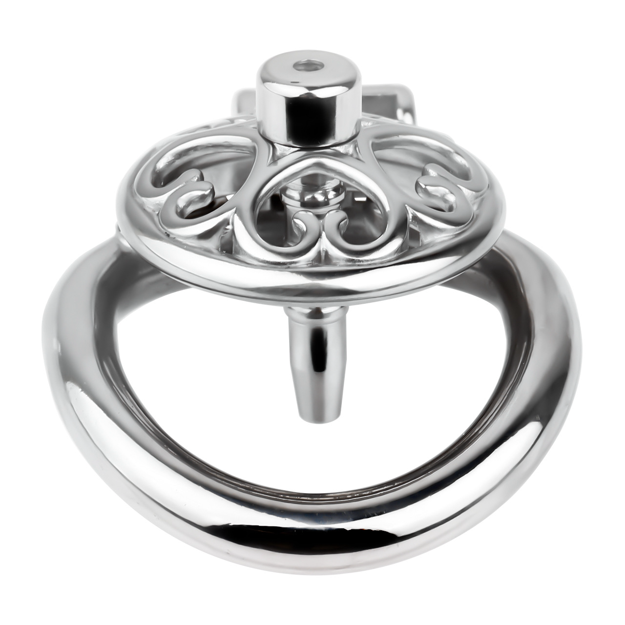 Detachable Flat & Inverted Hollow Heart Chastity Cage with Silicone/Metal Catheter