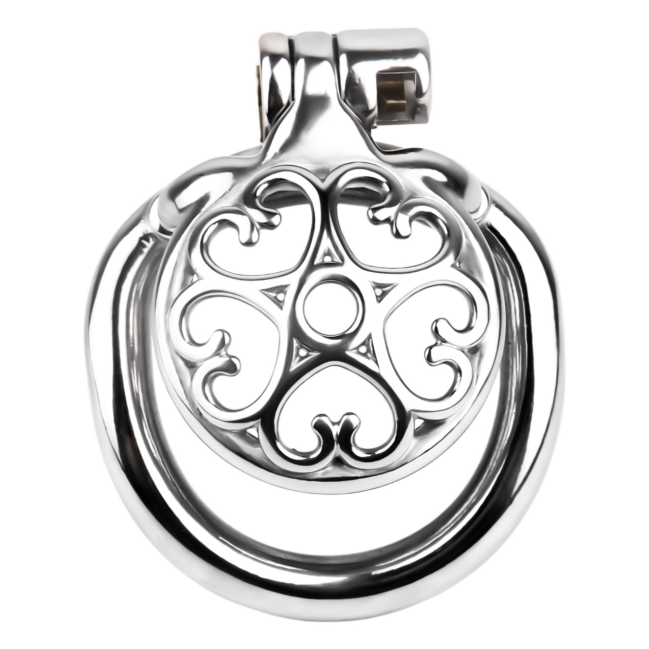 Detachable Flat & Inverted Hollow Heart Chastity Cage with Silicone/Metal Catheter