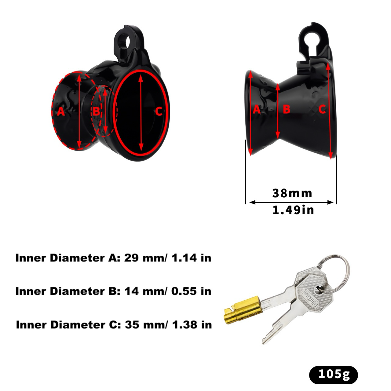 Resin Inverted Chastity Cage Easy-Flow Pee Hole Negative Cock Lock BDSM Device