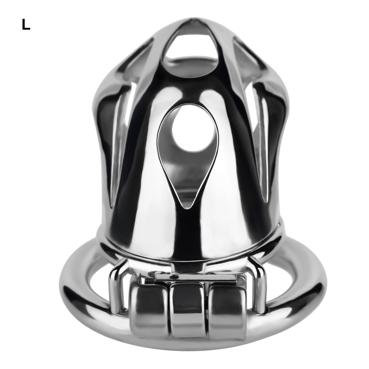 Silver Metal Cobra Chastity Cage Small Medium Large Cock Lock for Men