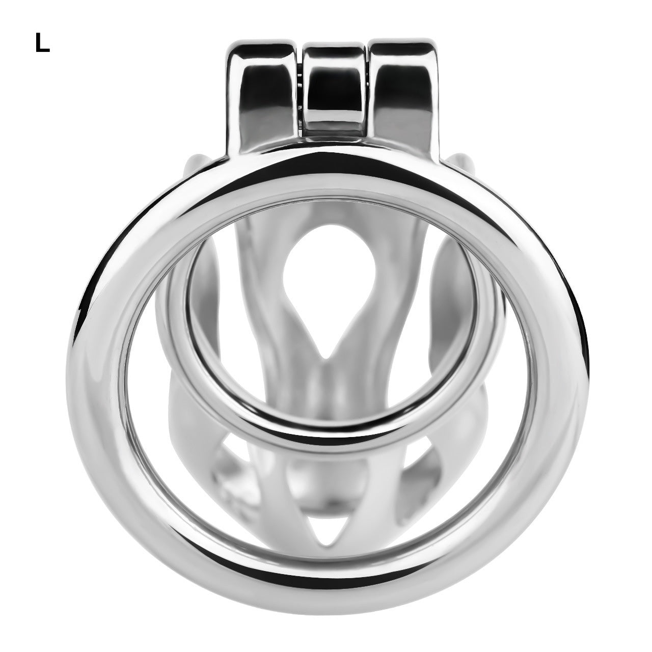Silver Metal Cobra Chastity Cage Small Medium Large Cock Lock for Men