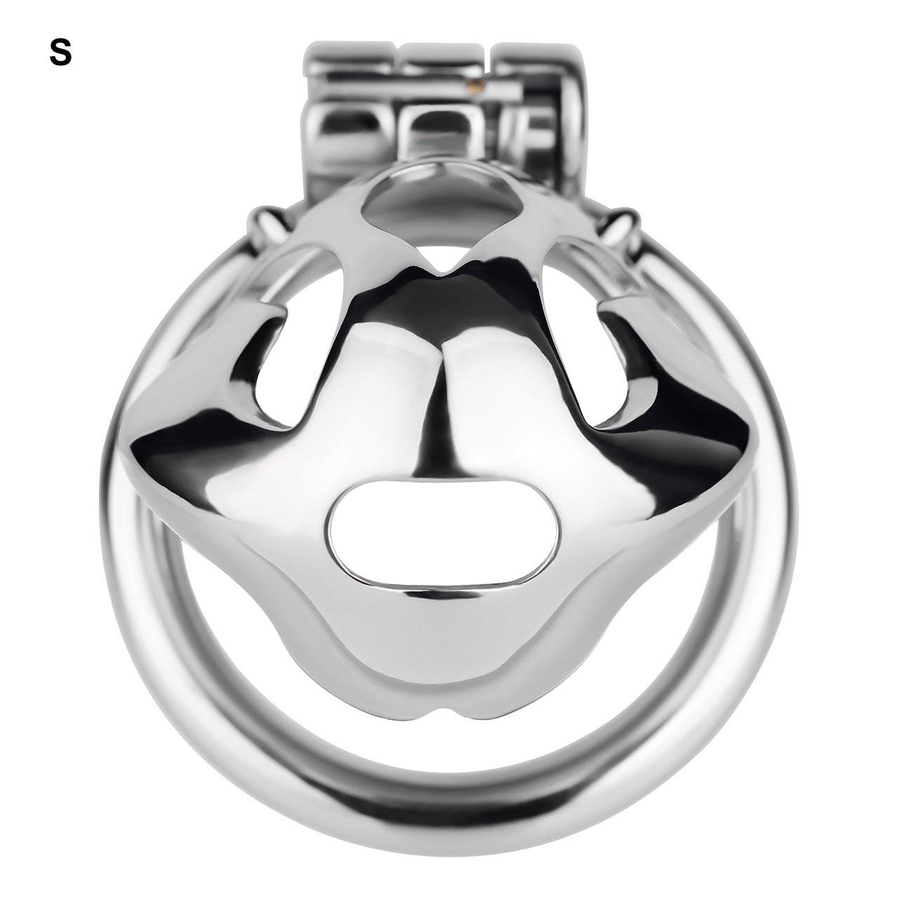 Silver Metal Cobra Chastity Cage Small Medium Large Cock Lock for Men