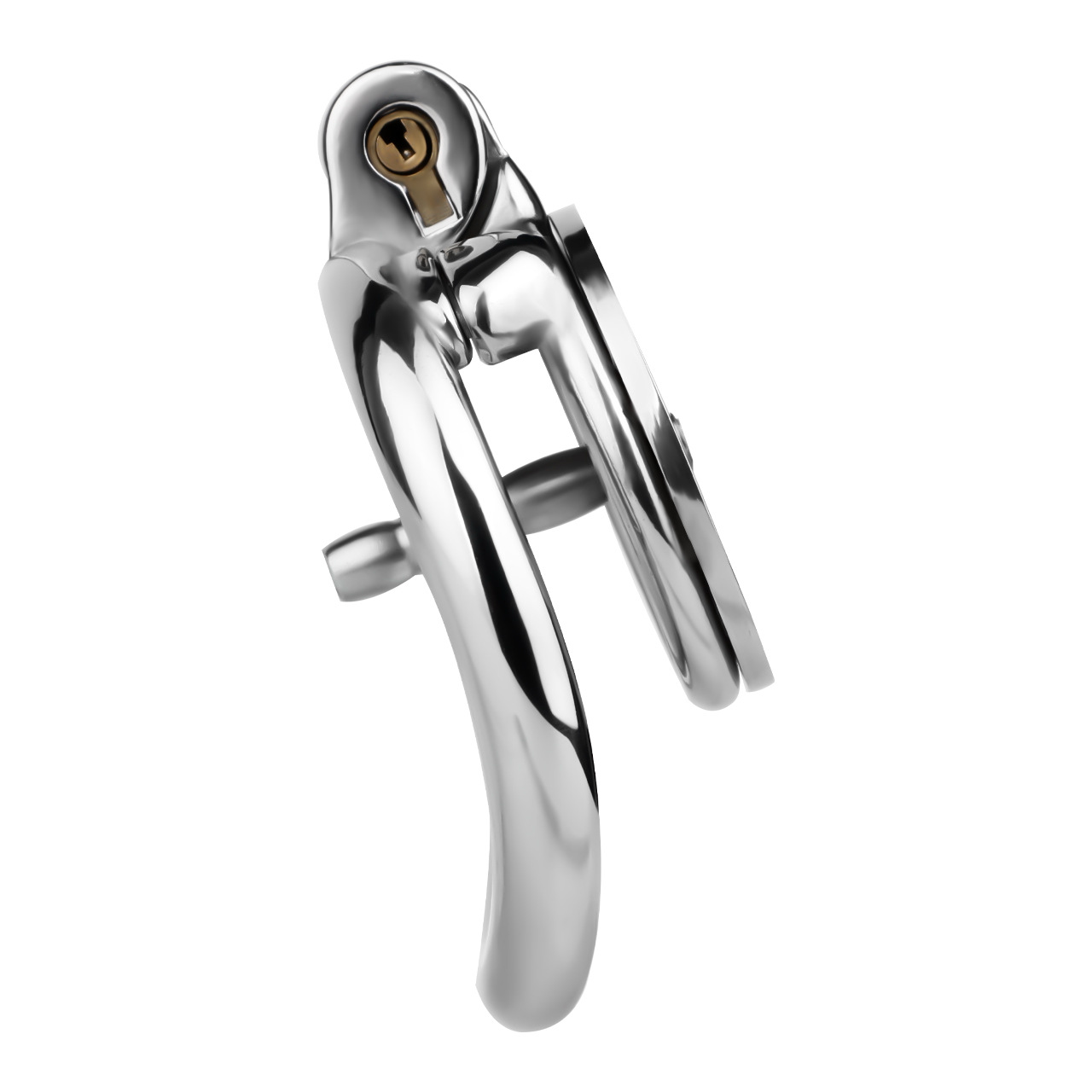 Flat HELLFIRE Chastity Cage with Catheter