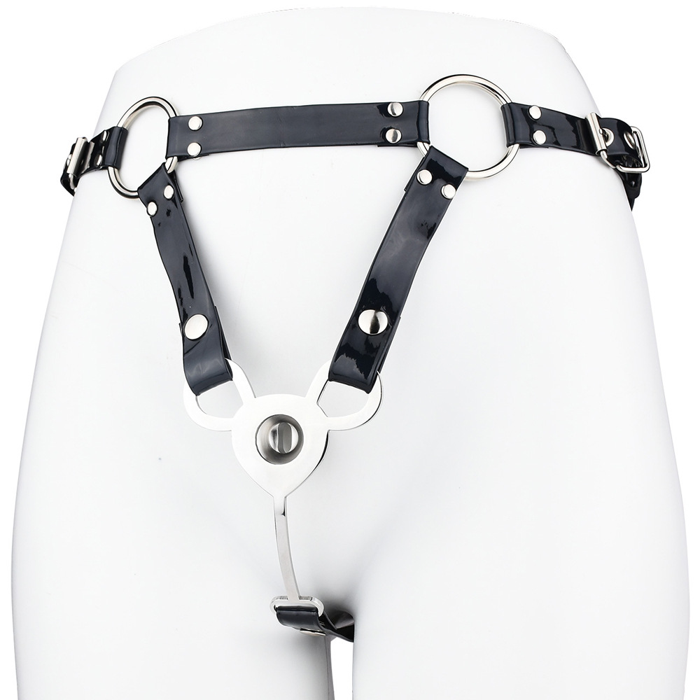 Tiny Inverted Chastity Cage with PU Belt Negative Cock Cage for Sissy Crossdressers
