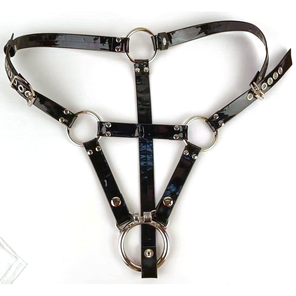 Tiny Inverted Chastity Cage with PU Belt Negative Cock Cage for Sissy Crossdressers