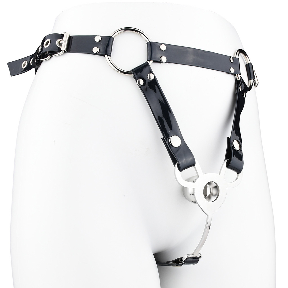 Tiny Inverted Chastity Cage with PU Belt Negative Cock Cage for Sissy Crossdressers