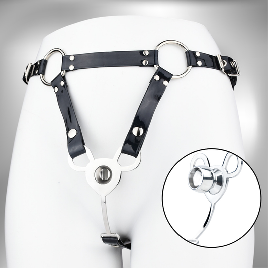 Tiny Inverted Chastity Cage with PU Belt Negative Cock Cage for Sissy Crossdressers