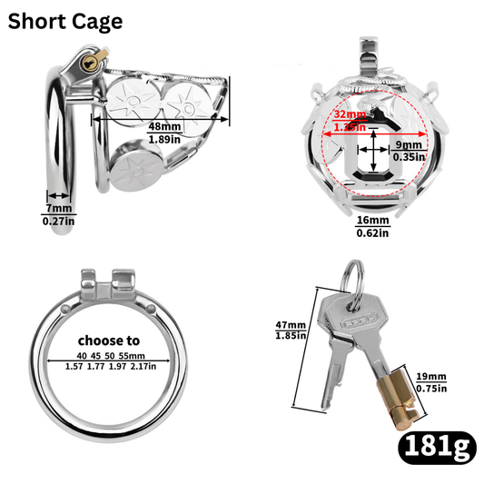 Stainless Steel Snake Shield Modern Chastity Cage Locking Male Cock Cage
