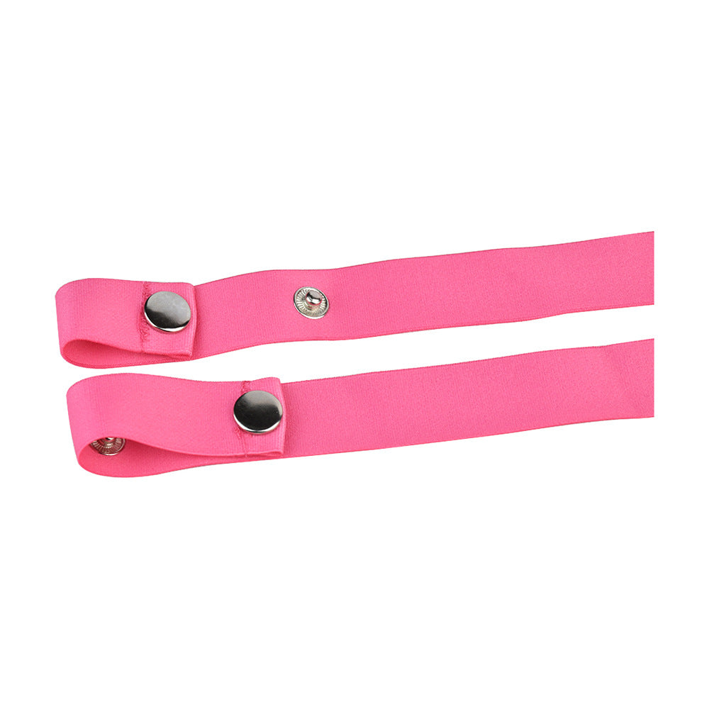 Pink Flat Cock Cage with Metal Urethral Catheter and Elastic Strap