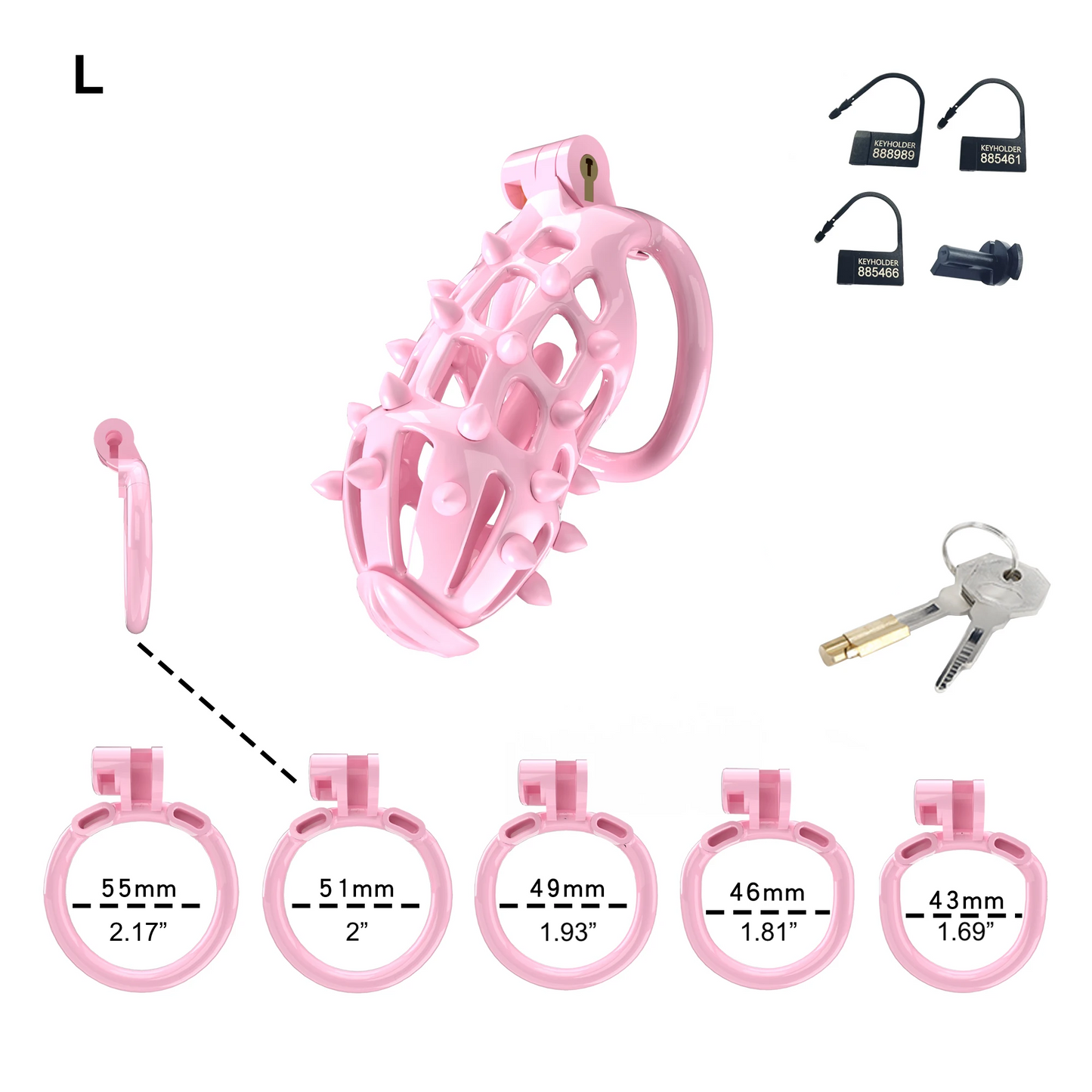 Cage de chasteté Cobra rose avec pointes souples amovibles