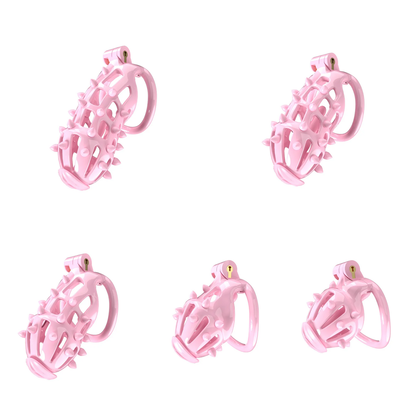 Cage de chasteté Cobra rose avec pointes souples amovibles
