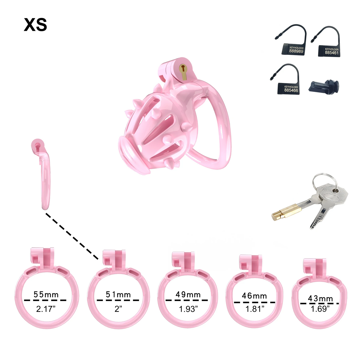 Cage de chasteté Cobra rose avec pointes souples amovibles
